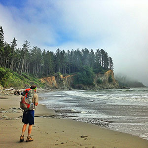 Man Backpacking in Olympic